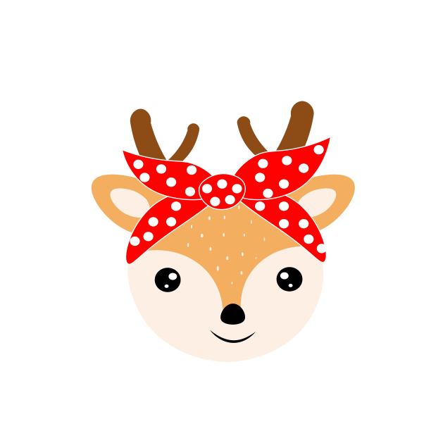 动物头脸插图与红色头巾图片下载