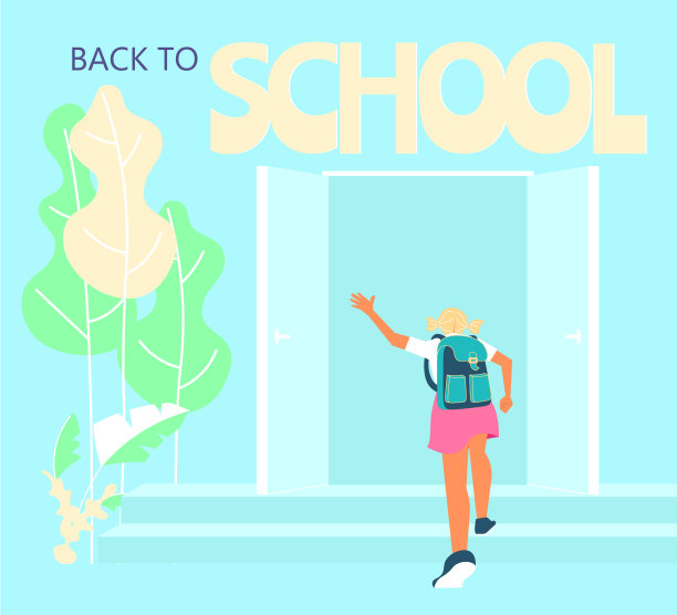 女学生和背包图片下载