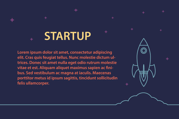火箭发射进入太空。商业项目启动，开发和推出新的创新产品对市场的概念。矢量插图。图片下载