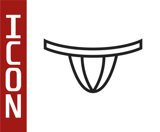 黑线女人内裤图标孤立在白色图片下载