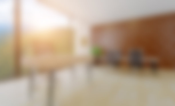 无重点,模糊phototography。极简主义风格的大办公室，有大窗户。商业背景. .3 d渲染…日落图片下载