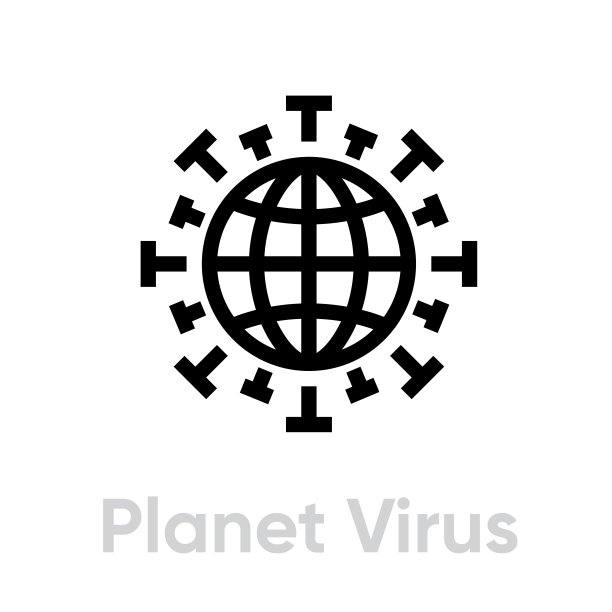全球疫情线性矢量图标，新型冠状病毒2019-nCoV污染图片下载