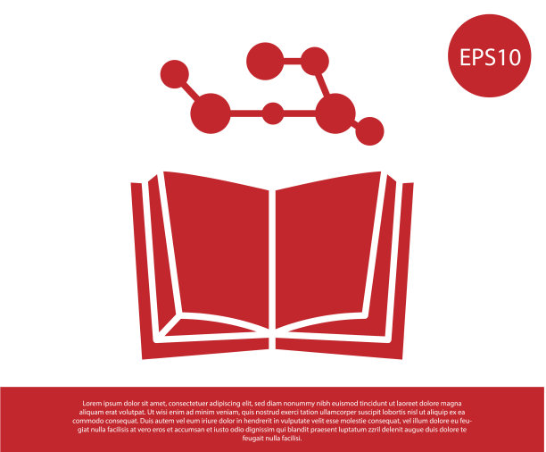 红色打开书图标孤立在白色背景图片下载