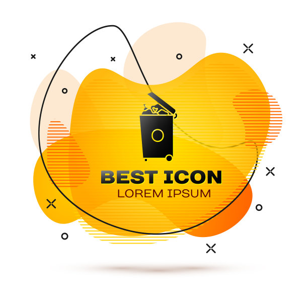 黑色垃圾桶图标孤立在白色背景图片下载