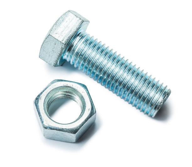 螺栓与螺母隔离在白色图片下载