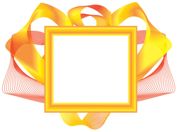 有黄丝带和红丝带的相框图片下载