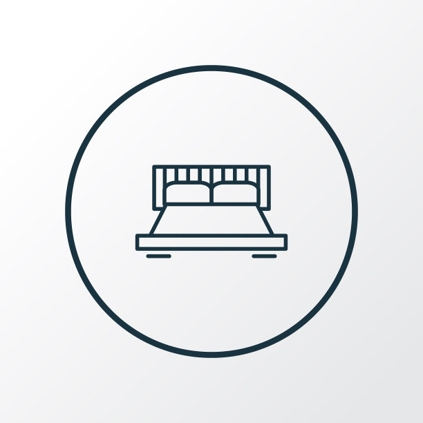 双人床图标线条象征优质品质图片下载