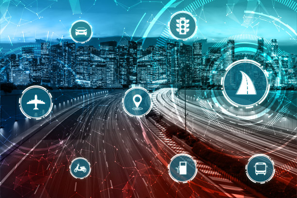 智能交通技术概念的未来汽车交通道路图片下载