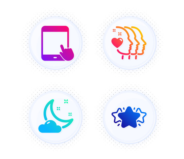 平板电脑朋友夫妇和晚上天气图标图片下载