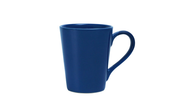 顶角视图蓝色杯与白色背景图片下载