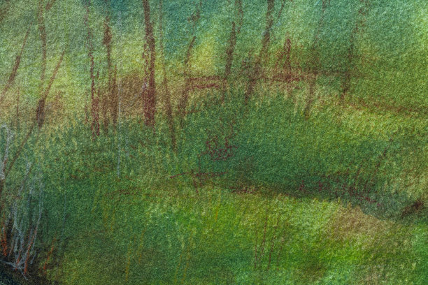 抽象艺术背景颜色为深绿色和棕色。在画布上用柔和的橄榄色梯度画水彩画。图片下载