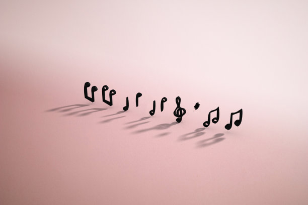 乐谱和音符。3 d渲染。图片下载