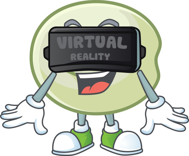 时尚的绿色跳跳风格穿着虚拟现实图片下载