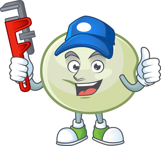吉祥物图片风格上的酷水管工绿色跳跳图片下载