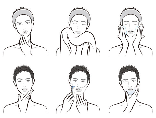 男性面部表情的插图图片下载