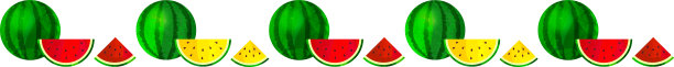 红黄西瓜，矢量，插图图片下载