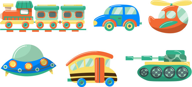 为孩子们设置可爱的交通玩具图片下载