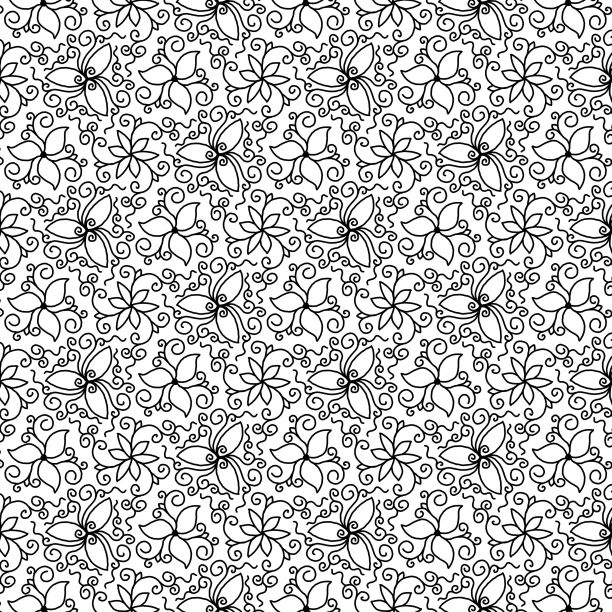 无缝花背景图案-带有灰色的图案。图片下载