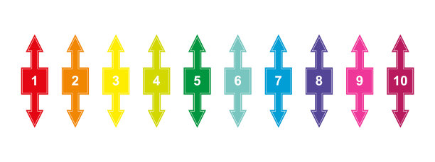 用向上和向下的箭头设置有数字的正方形图片下载