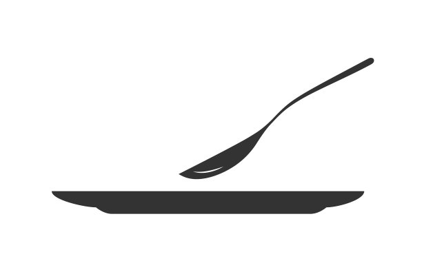 图标盘子与勺子简单的图标设计图片下载