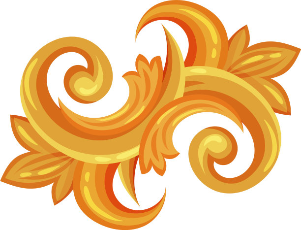 金色装饰的字母或卷轴孤立在上面图片下载