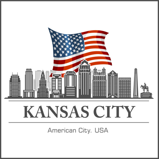 堪萨斯城天际线详细轮廓美国图片下载