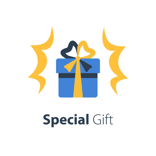 蓝盒子与丝带惊喜闪亮的礼物图片下载