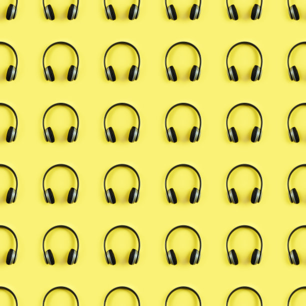 无线耳机彩色背景。图片下载