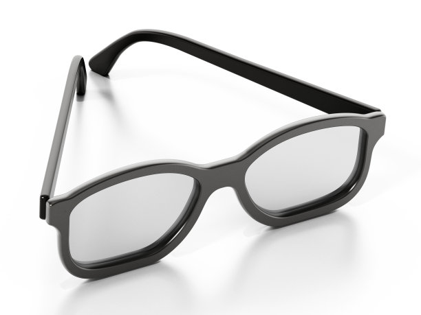 被动3D眼镜孤立在白色上。三维演示图片下载
