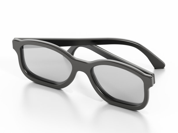 被动3D眼镜孤立在白色上。三维演示图片下载