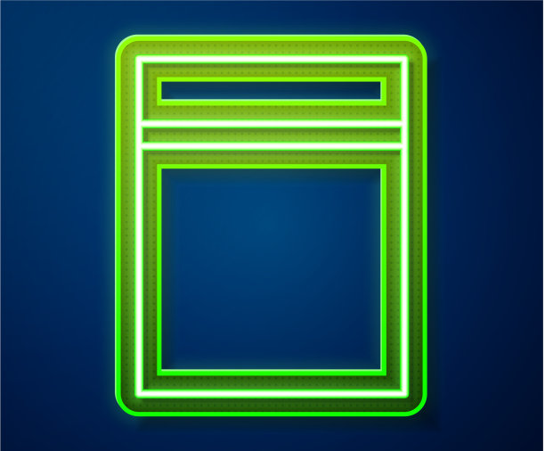 发光的霓虹线塑料袋与自封图标图片下载