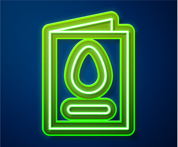 发光的霓虹线贺卡与快乐复活节图片下载