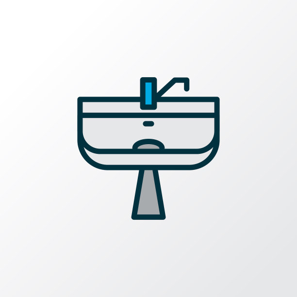 水洗台图标彩色线条符号溢价图片下载