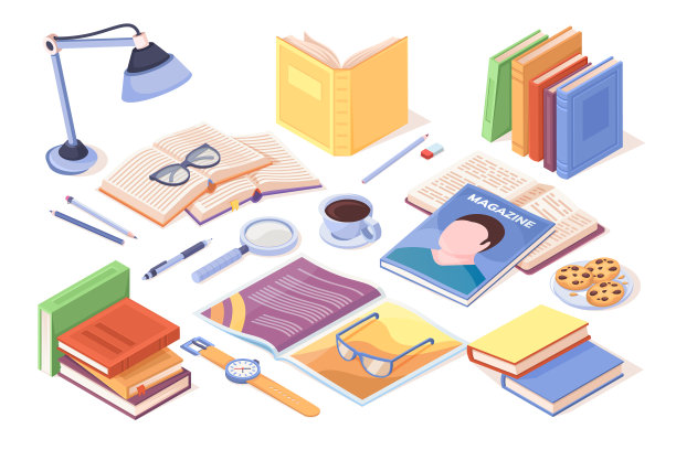 桌上放着书，翻开杂志文学图片下载