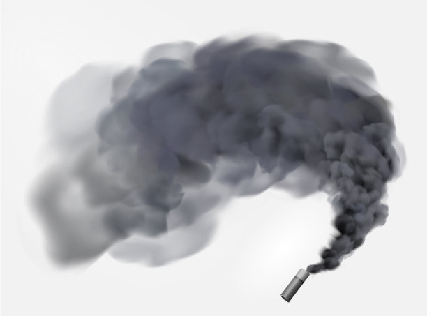 黑色节日烟雾弹。足球迷点燃烟花。隔离雾或烟雾，透明特效。光明魔法云。矢量元素用于您的设计。图片下载