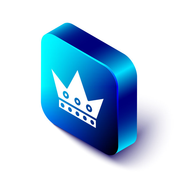 等距王扑克牌图标孤立在白色上图片下载