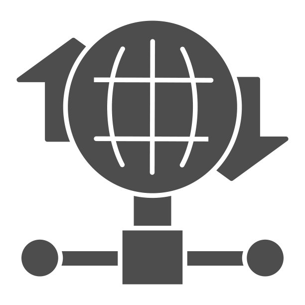 互联网连接带宽固体图标地球仪图片下载