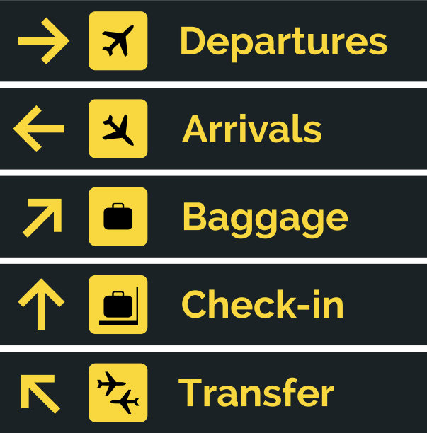 机场标志，出发到达旅游图标图片下载