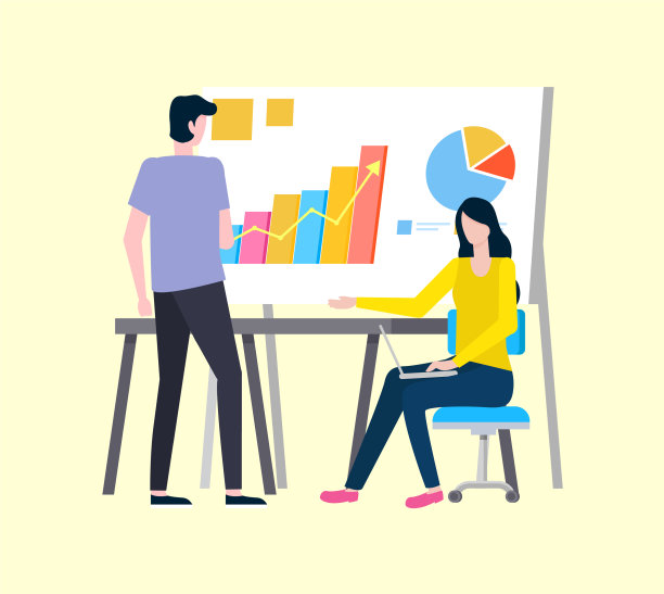 女人和男人在展示头脑风暴的工作图片下载