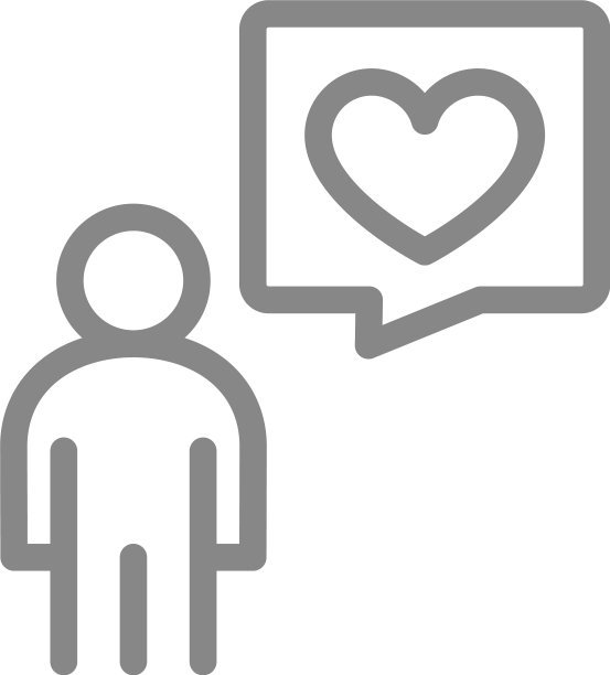 男人用心在说话气泡线图标图片下载