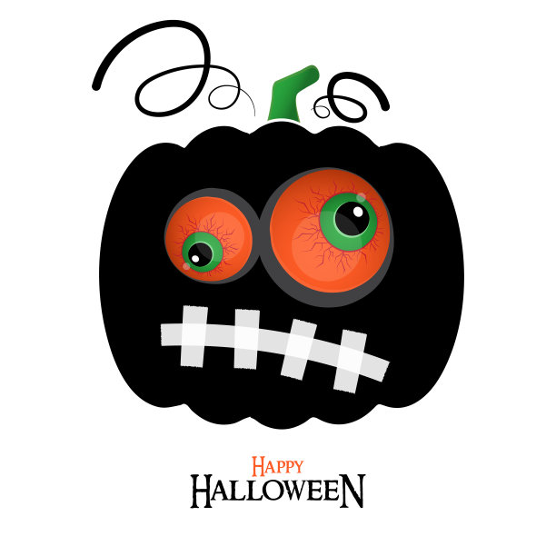 疯狂的南瓜，眼睛和嘴巴被胶带封住了。物体被隔离在白色背景上。明信片或方形横幅为节日万圣节图片下载
