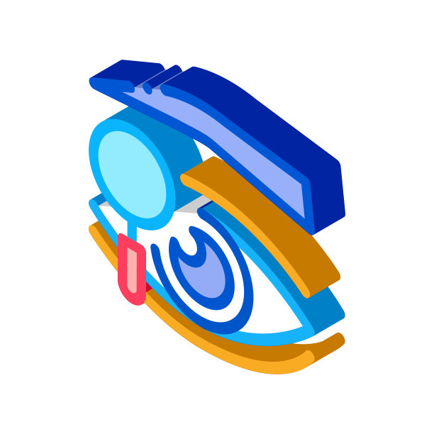 眼睑研究等距图标矢量插图图片下载