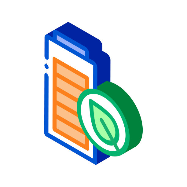 电动汽车电池等距图标矢量插图图片下载