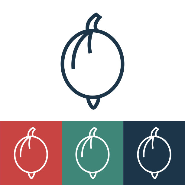 线性矢量图标与醋栗图片下载