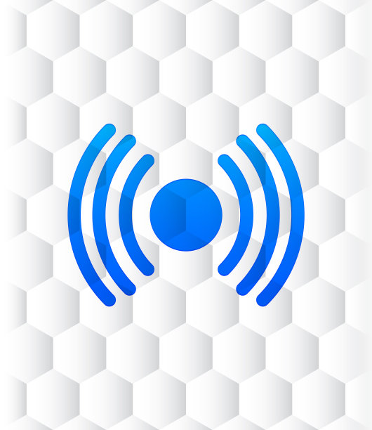网络信号图标六边形无缝图案抽象白色背景图片下载