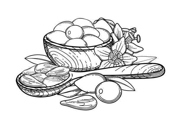 由枸杞、花、叶、木碗、木勺等组成。图片下载