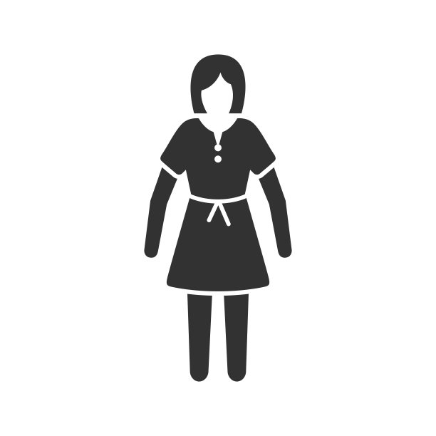 女人穿着服装矢量图标图片下载