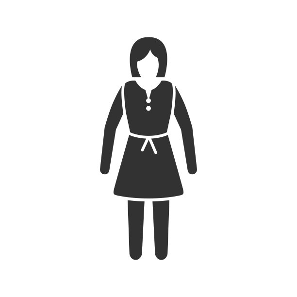 女人穿着时尚服装矢量图标图片下载