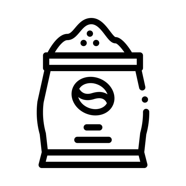 咖啡生产袋图标矢量轮廓图图片下载