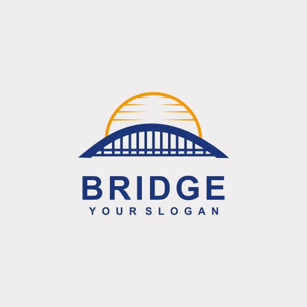 桥图标设计模板，矢量插图图片下载